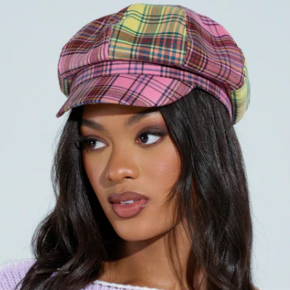 Plaid Brim Hat